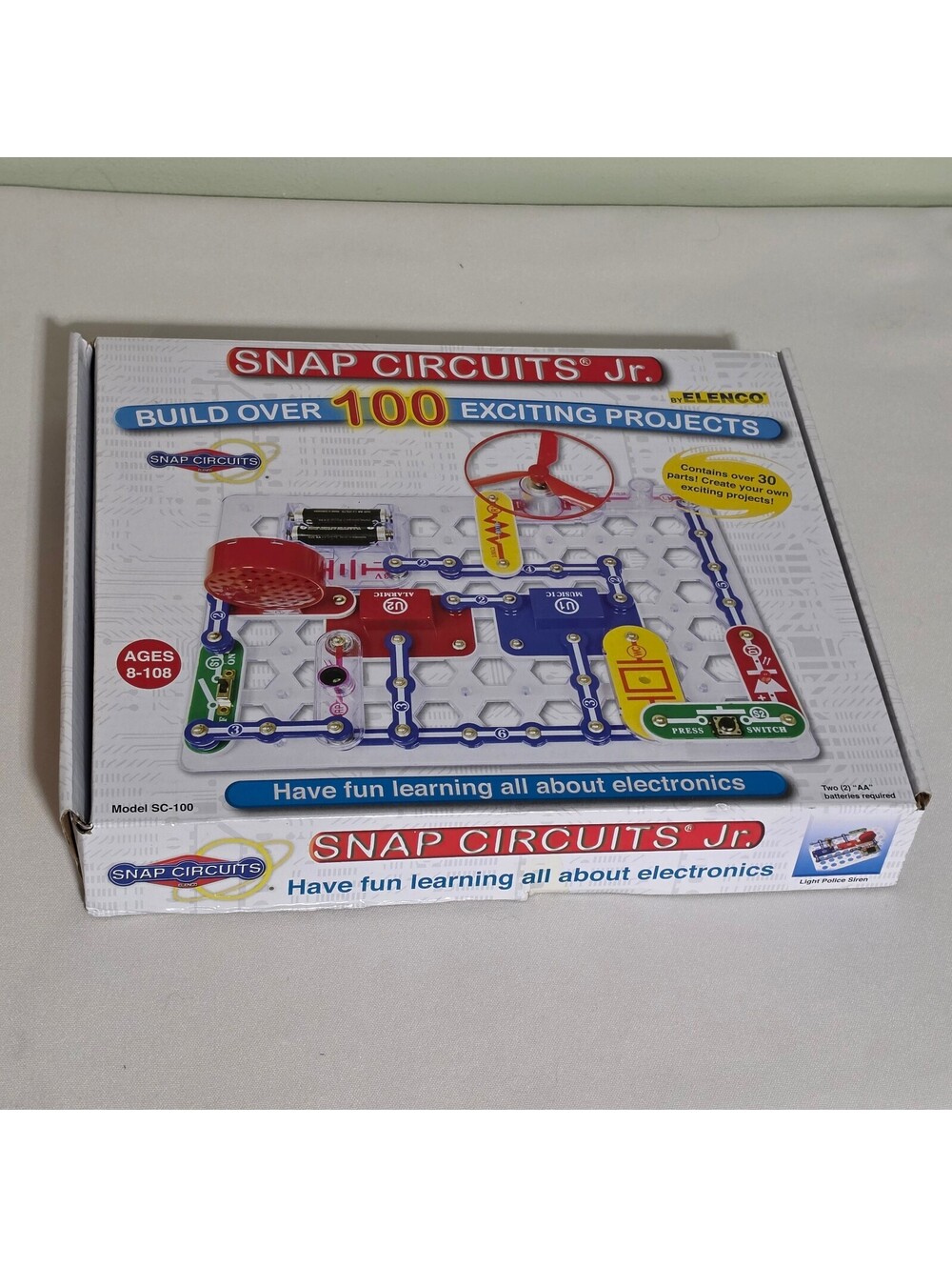 Elenco Snap Circuits Jr. SC-100 Electronic Science Kit New Open Box Ages 8 STEM